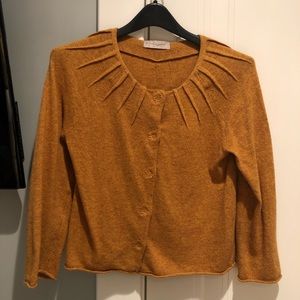 Charlie & Robin cropped mustard gold cardigan